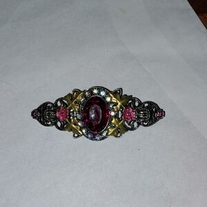 Elegant Vintage 1928 Art Deco Inspired AB Filigree Women's Bar Brooch